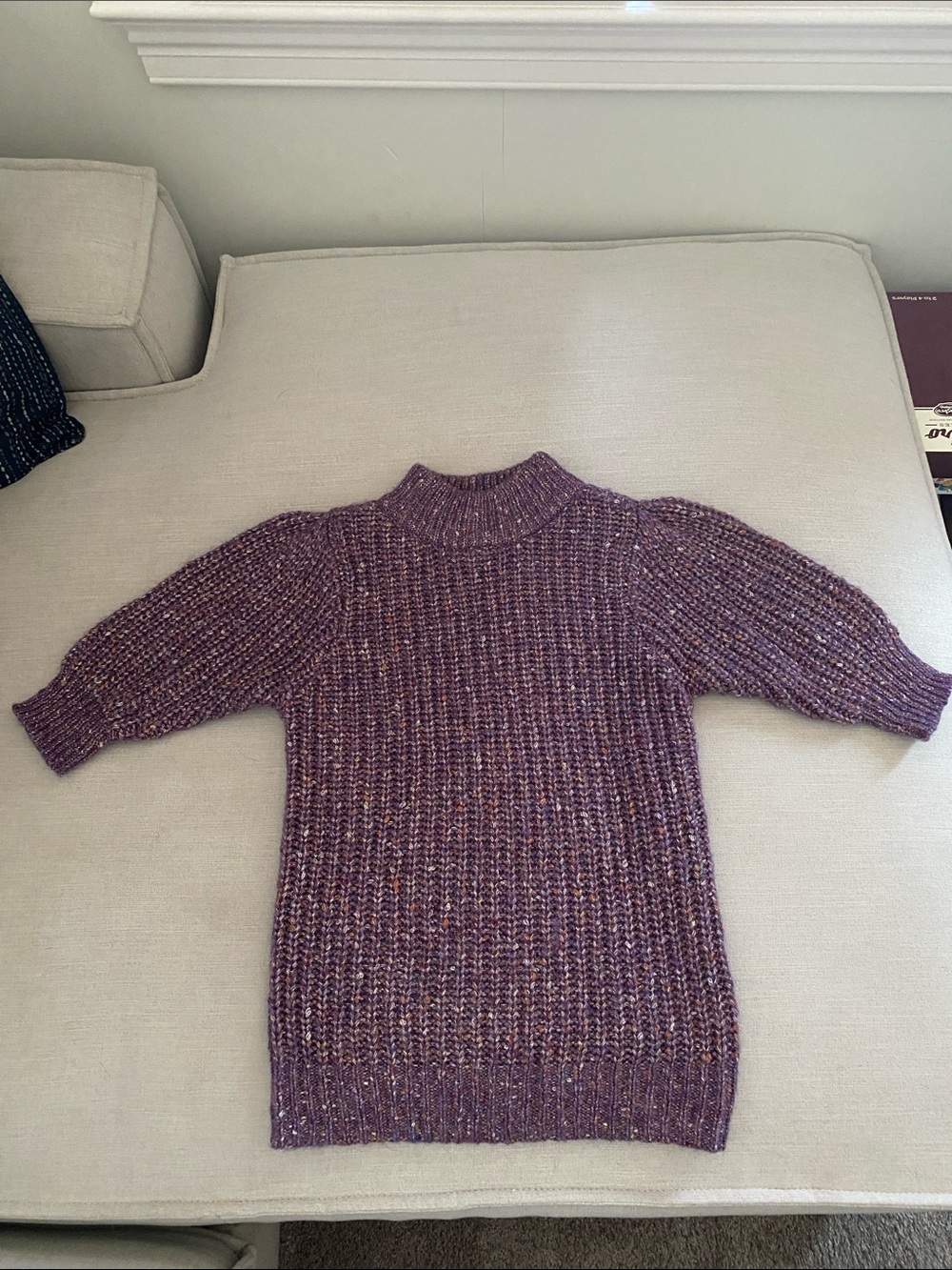 Maurices Purple Marled Short-Sleeve Turtleneck Sweater
